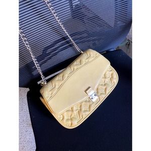 Louis Vuitton Yellow Embroidered Monogram Puffy Lambskin Mama Broderie Pochette